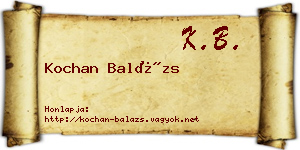 Kochan Balázs névjegykártya